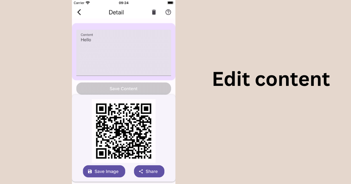 Edit the content of qrdy