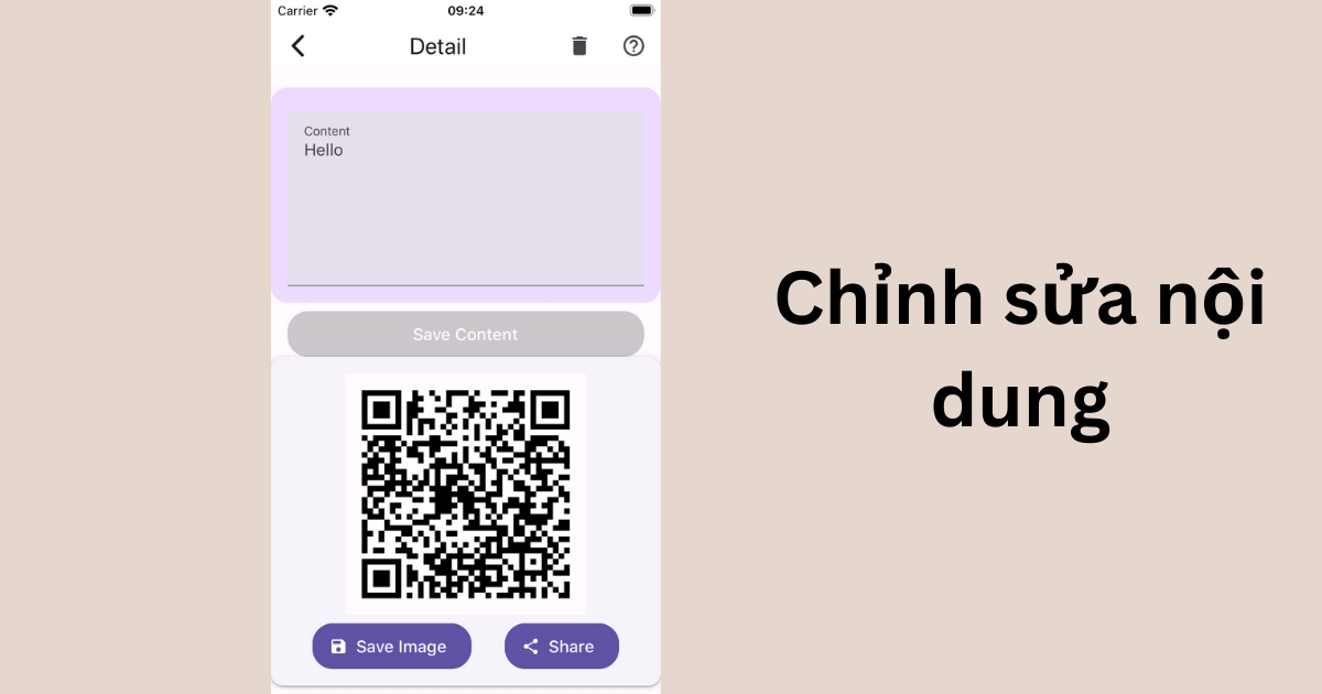 chỉnh sửa nội dung qrdy