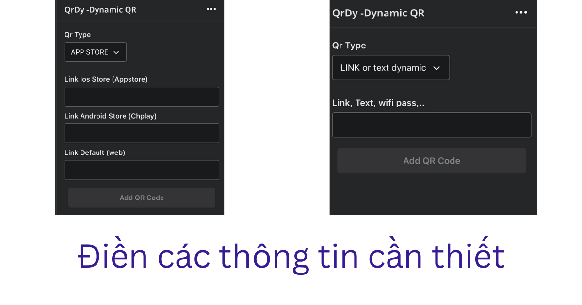 Điền nội dung trên qr mà bạn muốn