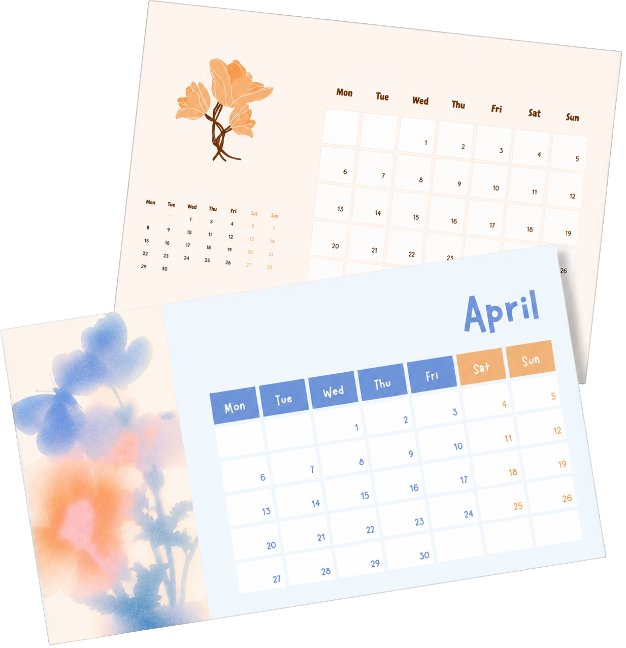 Calendar generated by Calendar Maker in Canva